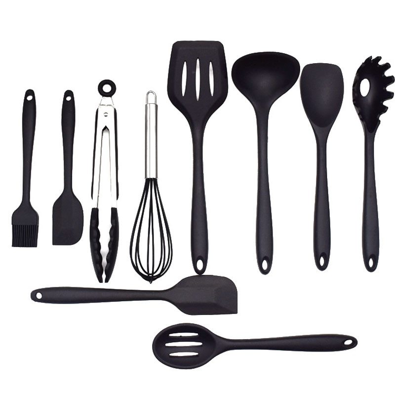Cooking Utensils with Nonstick Silicone & Stainless Steel-Serving