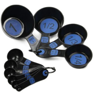 Blue Measuring Cup and Spoon Set Chef Craft,10pcs